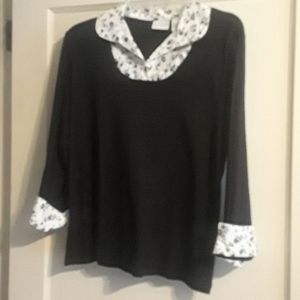 Long sleeved black collard shirt